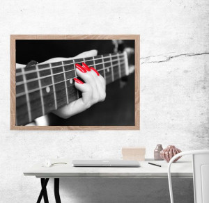 Gra na gitarze - plakat premium 60x40 cm