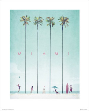 Miami Palmy i Plaża - plakat premium 30x40 cm