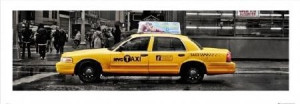 Nowy Jork 7th Avenue Taxi - plakat premium 95x33 c