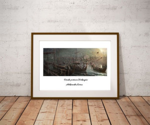 Osada portowa wikingów - plakat premium 100x70 cm