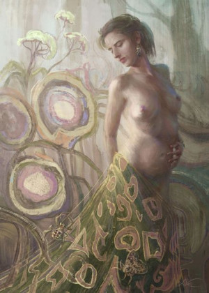 Pajęcza suknia - plakat premium 42x59,4 cm