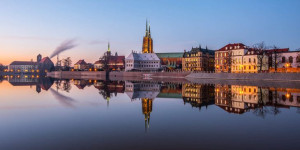 Ostrów Tumski, Wrocław - plakat premium 42x29,7 cm