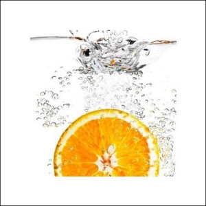Pomarańcza w szklance - plakat premium 40x40 cm