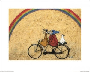 Sam Toft Para na rowerze, Tęcza - plakat premium 5