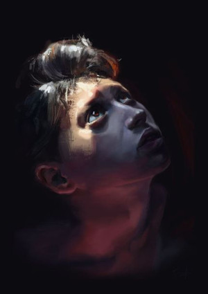 Portret chłopca - plakat premium 59,4x84,1 cm