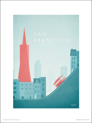 San Francisco Golden Gate i Stary Tramwaj - plakat