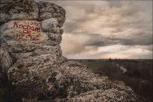 Skały i krajobraz - plakat premium 59,4x42 cm
