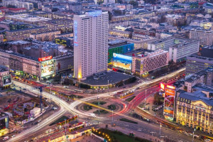Warszawa Centrum - plakat premium 70x50 cm