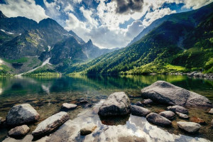 Tatry, morskie oko - plakat premium 42x29,7 cm