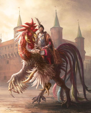 Twardowski na kogucie - plakat premium 21x29,7 cm