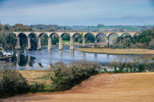Train Bridge - plakat premium 91,5x61 cm