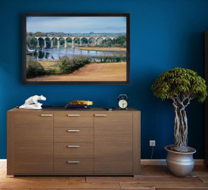 Train Bridge - plakat premium 100x70 cm