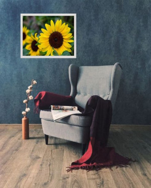 Słoneczne kwiaty - plakat premium 100x70 cm