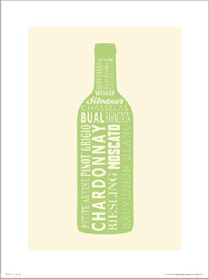 White Wine Bottle - plakat premium 30x40 cm