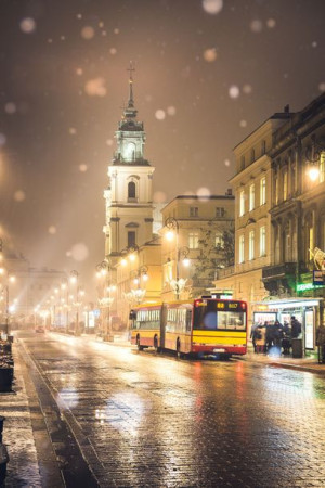 Warszawa Krakowskie Przedmieście - plakat premium