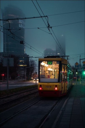 Warszawa Tramwaj Dwadzieścia dwa - Plakat premium