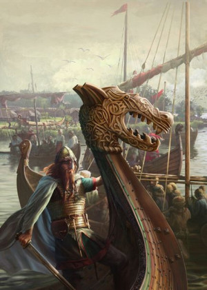 Żeglarze wikińscy - plakat premium 30x40 cm