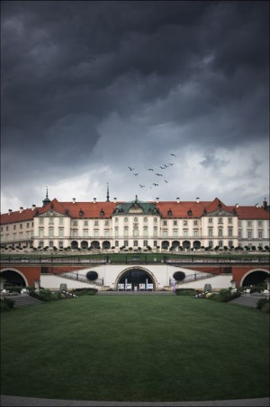 Zamek z ptakami - plakat premium 42x59,4 cm