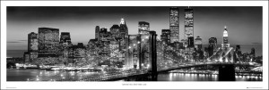 Nowy Jork Nocą - plakat 158x53 cm