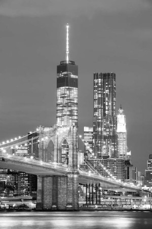 Nowy Jork Manhattan nocą - plakat 100x140 cm