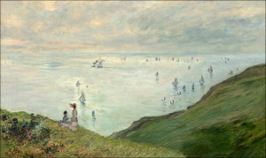 Cliffs at Pourville, Claude Monet - plakat 100x70