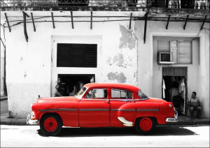 Cadillac, Havana Cuba - plakat 100x70 cm