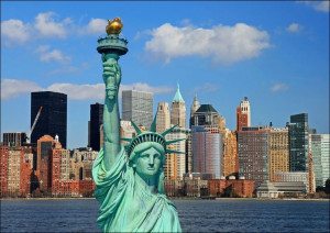 Nowy Jork - Statua Wolności Manhattan Skyline - pl