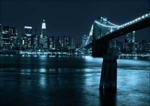 Nowy Jork. Manhattan and Brooklyn Bridge - plakat