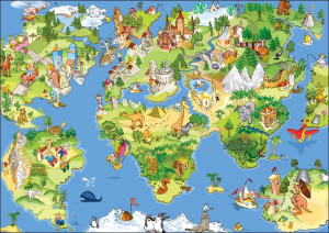 Mapa Świata dla Dziecka - plakat 100x70 cm