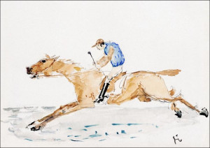 Jockey au Galop, Henri De Toulouse-Lautrec - plaka