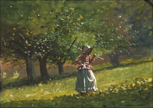 Girl with Hay Rake, Winslow Homer - plakat 100x70