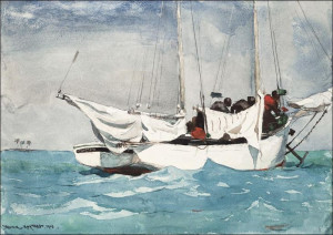 Key West, Hauling Anchor, Winslow Homer - plakat 1