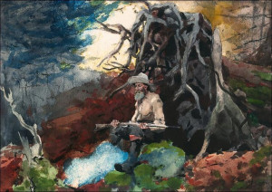 Campfire, Adirondacks, Winslow Homer - plakat 100x