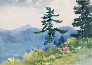 North Woods Club, Adirondacks, Winslow Homer - pla