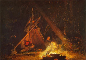 Camp Fire, Winslow Homer - plakat 100x70 cm