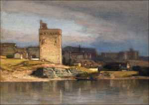 Old Tower at Avignon, Samuel Colman - plakat 100x7
