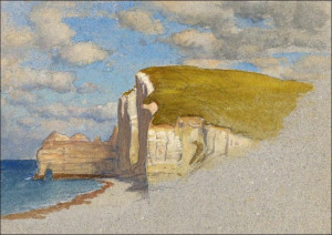 Cliffs at Étretat, Samuel Colman - plakat 100x70 c