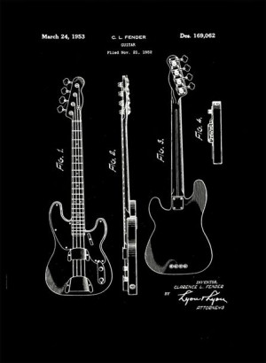 Patent Fender Gitara Basowa Projekt 1952 - retro p