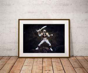 Power Rangers White Ver2 - plakat 100x70 cm