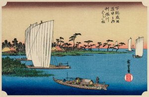 Scattered Pine Trees by the Tone River, Hiroshige