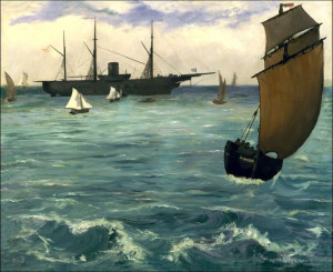 The Kearsarge at Boulogne, Edouard Manet - plakat