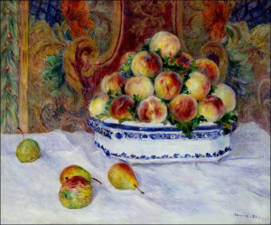 Still Life with Peaches, Auguste Renoir - plakat 1