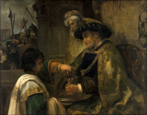 Pilate Washing His Hands, Rembrandt - plakat 100x7