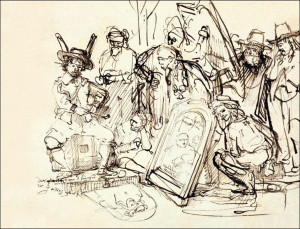 Satire on Art Criticism, Rembrandt - plakat 100x70