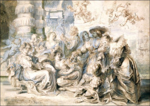 The Garden of Love (right portion), Rubens - plaka