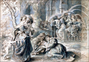 The Garden of Love (left portion), Rubens - plakat