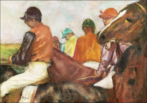 The Jockeys, Edgar Degas - plakat 100x70 cm