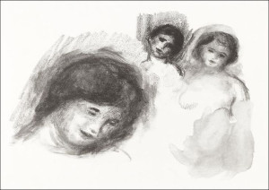 Stone with Three Sketches, Pierre-Auguste Renoir -