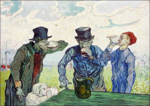 The Drinkers, Vincent Van Gogh - plakat 100x70 cm