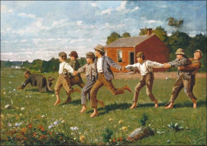 Snap the Whip, Winslow Homer - plakat 100x70 cm